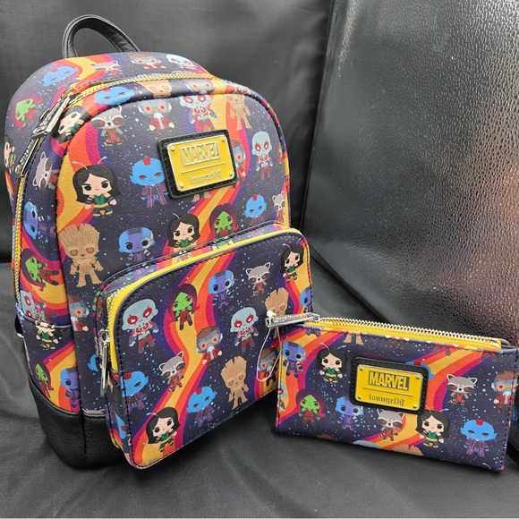 Marvel Handbags - Loungefly Marvel Guardians of the Galaxy Chibi matching backpack and wallet